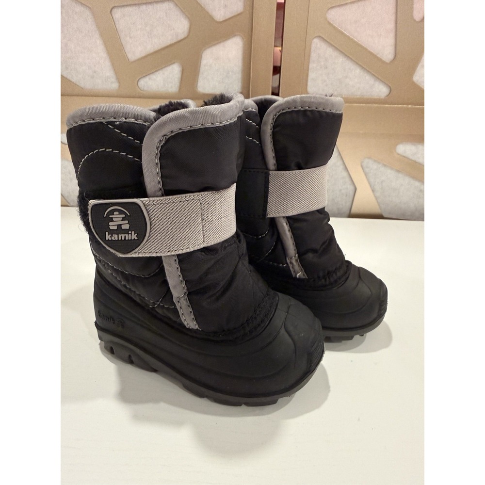 Toddler Kids Kamik Snowbug 5 Black Lined Comfort Warm Snow Cold Boots Size 5 C